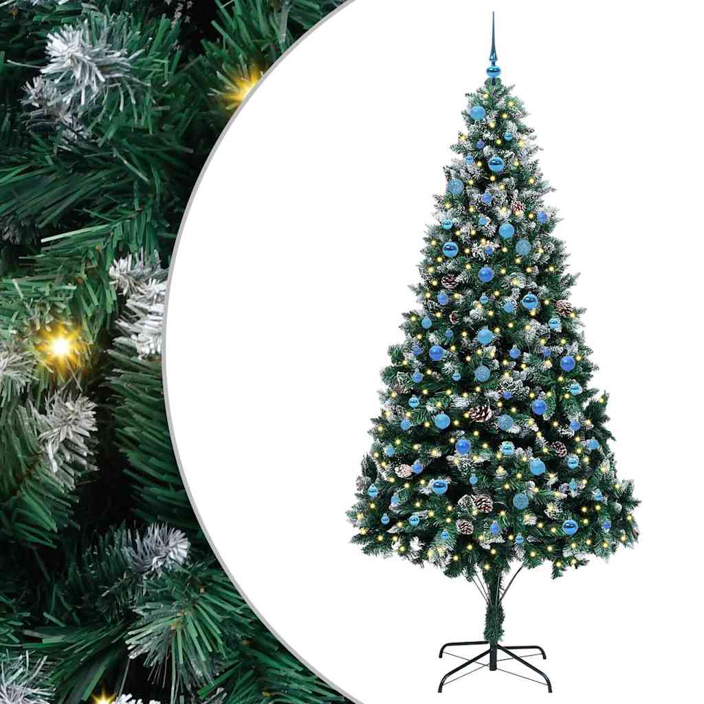 Artificial Christmas Tree with 300 LEDs with Stand Green 240 cm