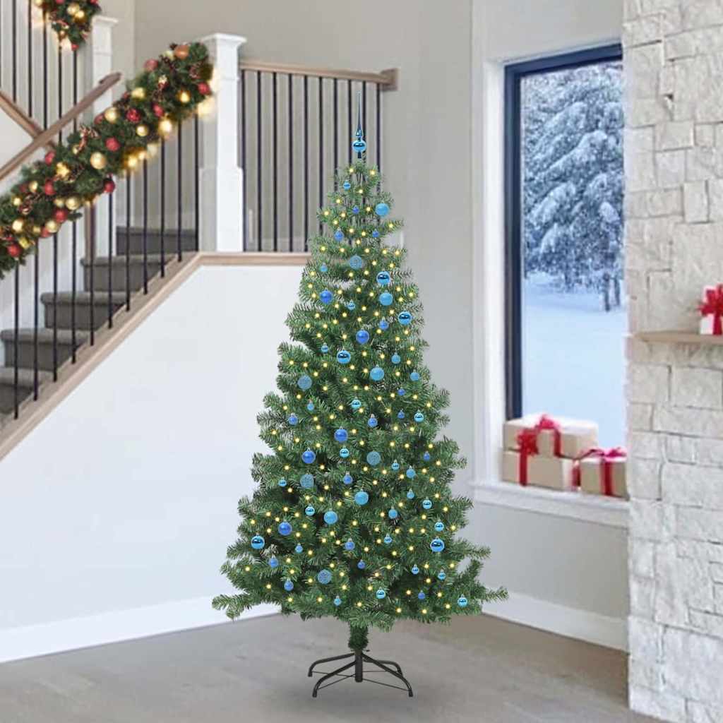 Christmas Tree with 300 LEDs with Stand Green 240 cm PVC