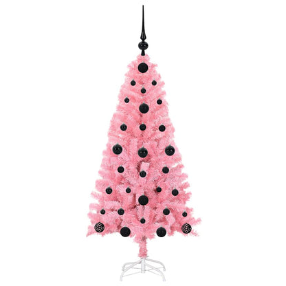 Christmas Tree with 150 LEDs with Stand Pink 120 cm PVC