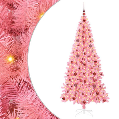 Christmas Tree with 300 LEDs with Stand Pink 210 cm PVC