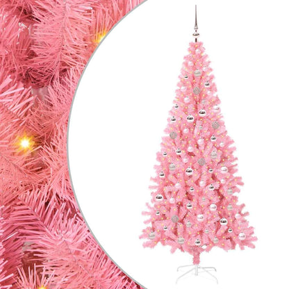 Christmas Tree with 300 LEDs with Stand Pink 240 cm PVC
