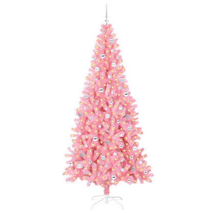 Christmas Tree with 300 LEDs with Stand Pink 240 cm PVC