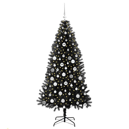 Christmas Tree with 300 LEDs with Stand Black 180 cm PVC