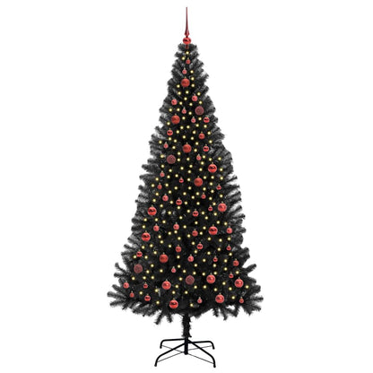 Christmas Tree with 300 LEDs with Stand Black 210 cm PVC