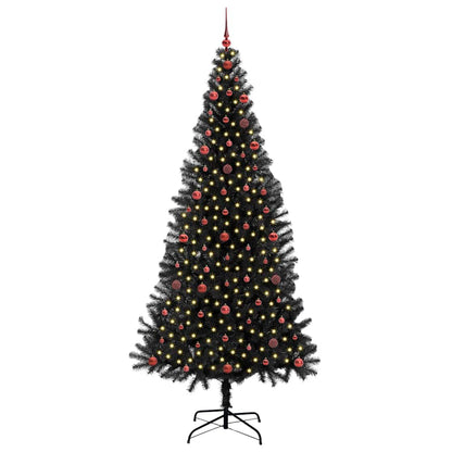 Christmas Tree with 300 LEDs with Stand Black 240 cm PVC