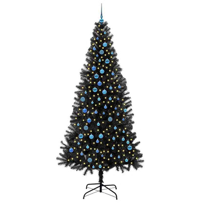 Christmas Tree with 300 LEDs with Stand Black 240 cm PVC