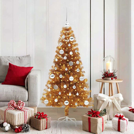 Christmas Tree with 150 LEDs with Stand Gold 150 cm PET