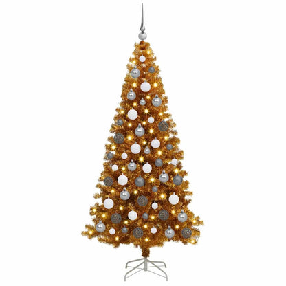 Christmas Tree with 300 LEDs with Stand Gold 180 cm PET