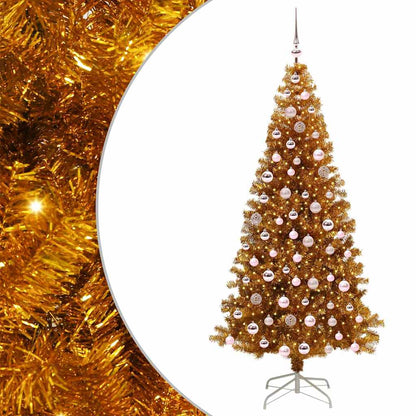 Christmas Tree with 300 LEDs with Stand Gold 210 cm PET