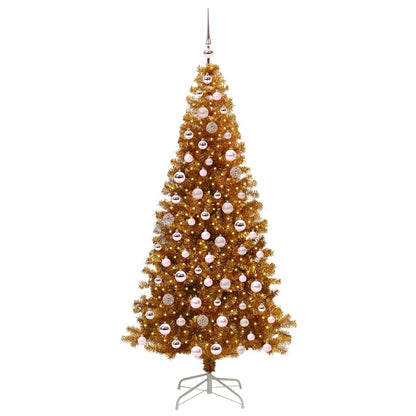 Christmas Tree with 300 LEDs with Stand Gold 210 cm PET