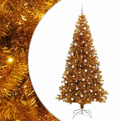 Christmas Tree with 300 LEDs with Stand Gold 240 cm PET