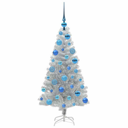 Christmas Tree with 150 LEDs with Stand Silver 120 cm PET
