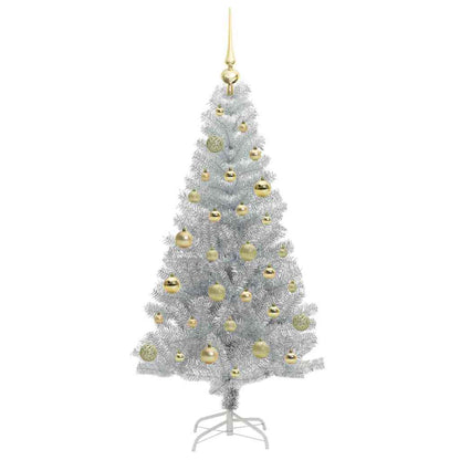 Christmas Tree with 150 LEDs with Stand Silver 150 cm PET