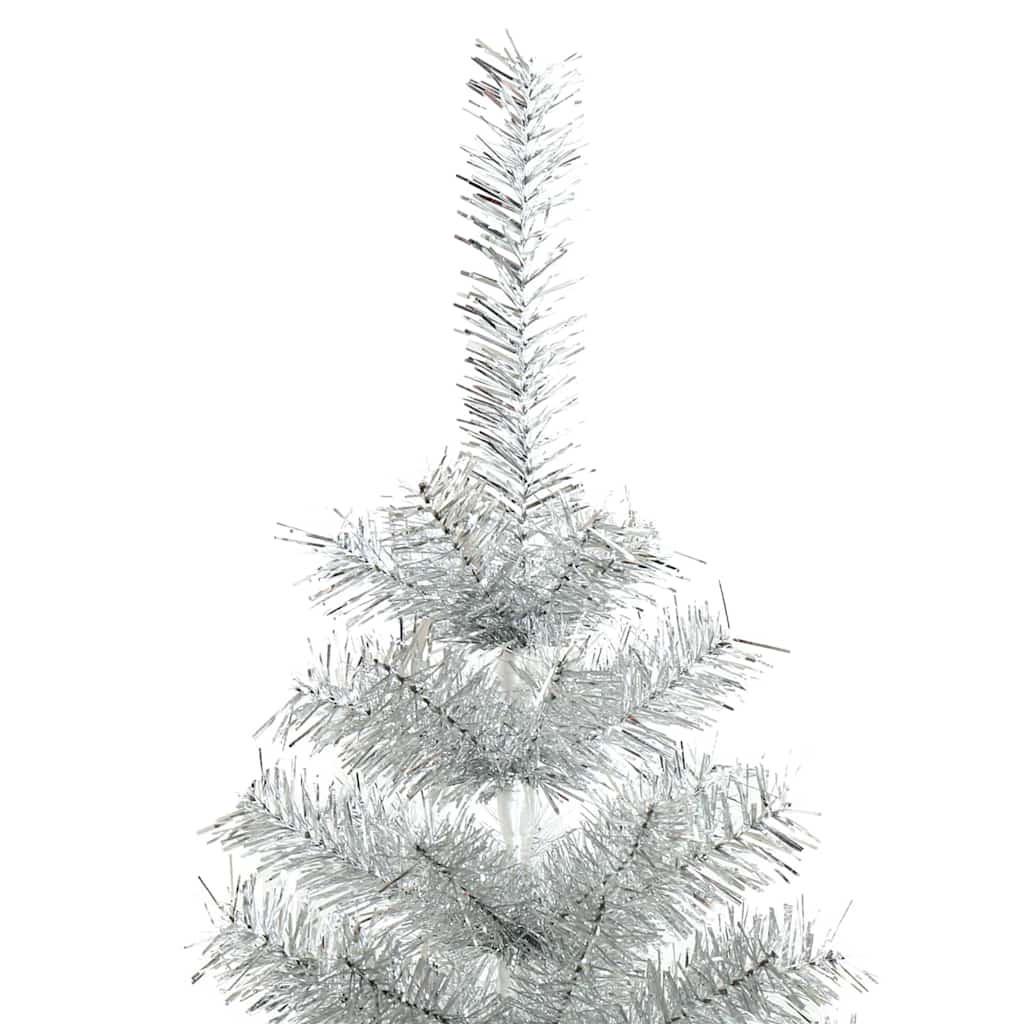 Christmas Tree with 300 LEDs with Stand Silver 210 cm PET