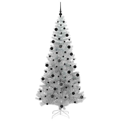 Christmas Tree with 300 LEDs with Stand Silver 210 cm PET