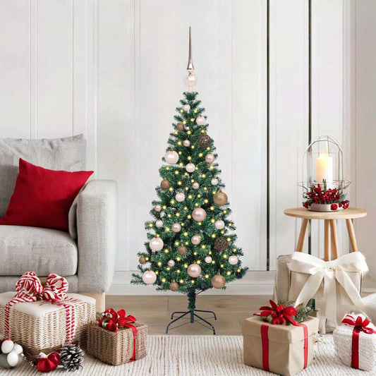 Artificial Pre-lit Christmas Tree Green 120 cm PVC and Metal