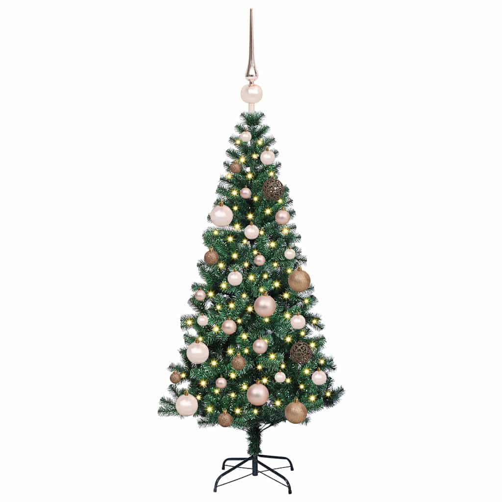 Artificial Pre-lit Christmas Tree Green 120 cm PVC and Metal