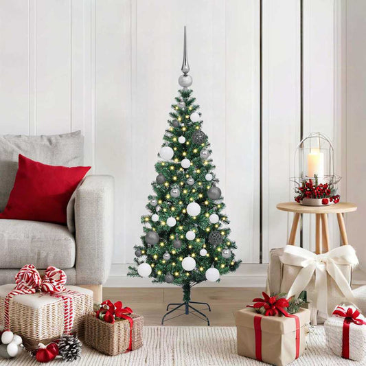 Artificial Pre-lit Christmas Tree Green 120 cm PVC and Metal
