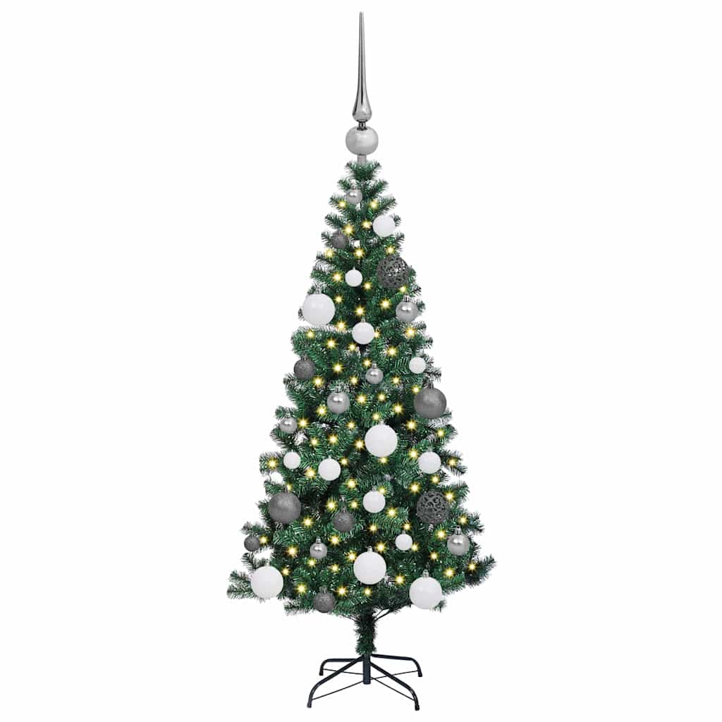 Artificial Pre-lit Christmas Tree Green 120 cm PVC and Metal