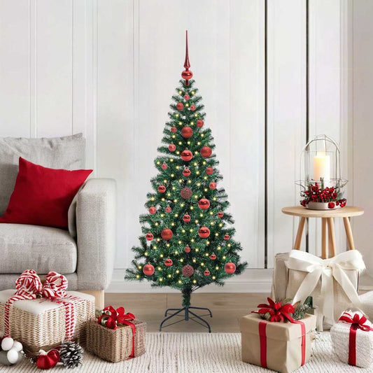 Artificial Pre-lit Christmas Tree Green 120 cm PVC and Metal
