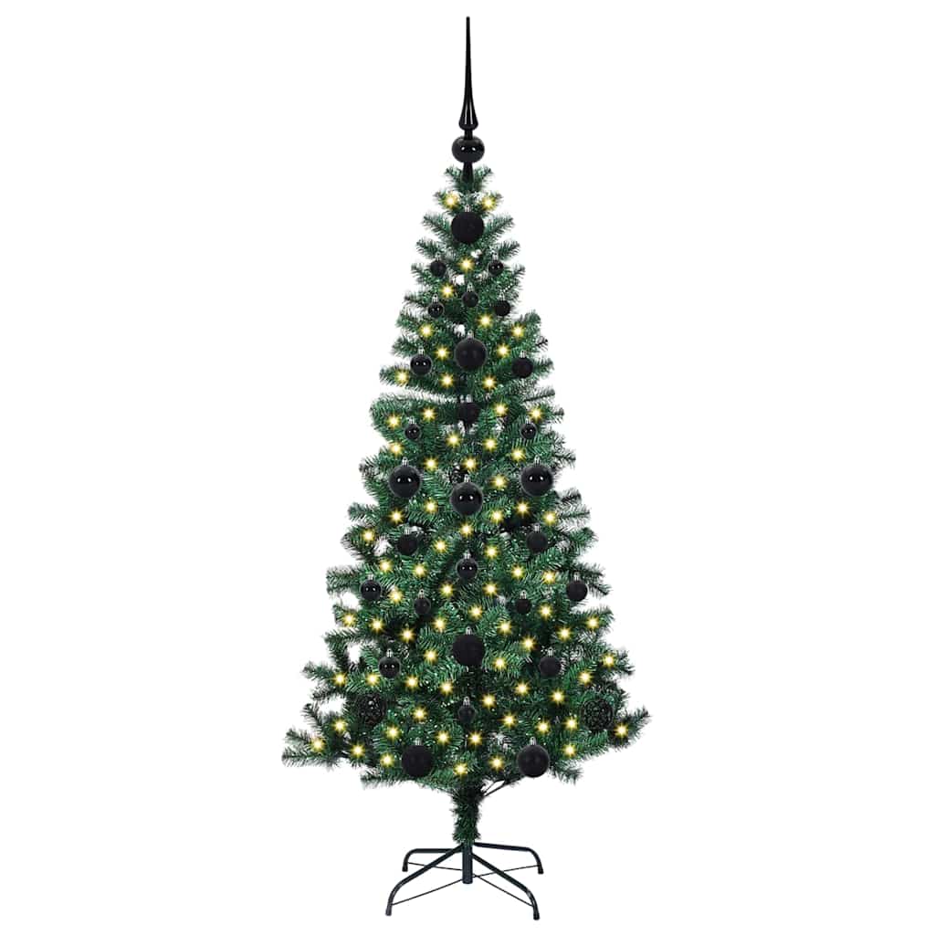 Artificial Pre-lit Christmas Tree Green 120 cm PVC and Metal
