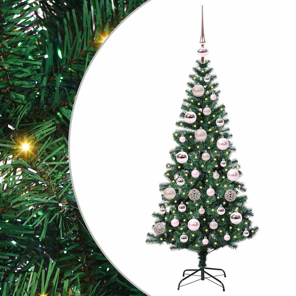 Artificial Pre-lit Christmas Tree Green 120 cm PVC and Metal