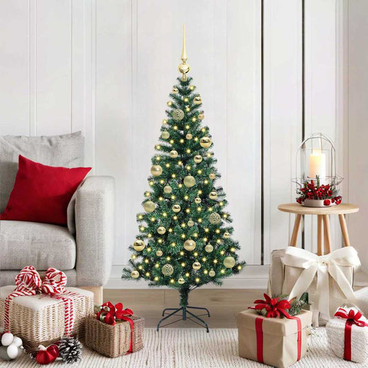 Artificial Pre-lit Christmas Tree Green 120 cm PVC and Metal