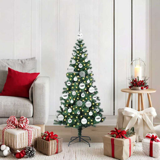 Artificial Pre-lit Christmas Tree Green 120 cm PVC and Metal