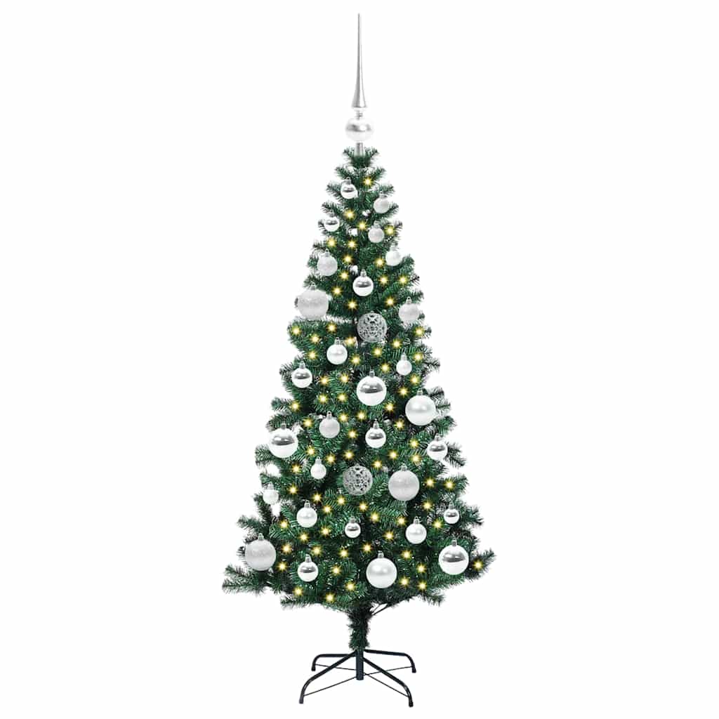 Artificial Pre-lit Christmas Tree Green 120 cm PVC and Metal