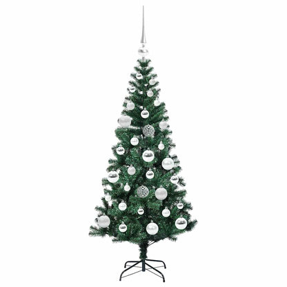 Artificial Pre-lit Christmas Tree Green 120 cm PVC and Metal