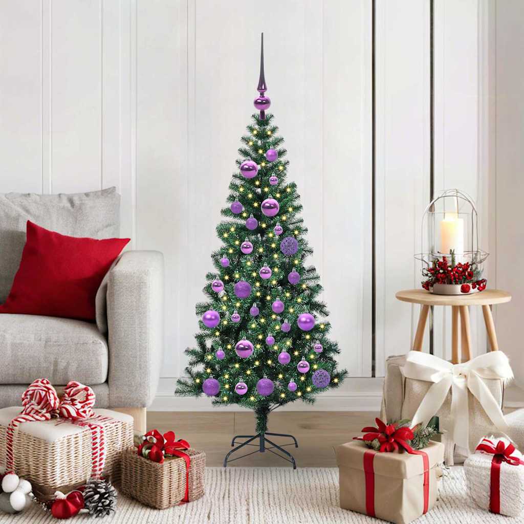 Artificial Pre-lit Christmas Tree Green 120 cm PVC and Metal