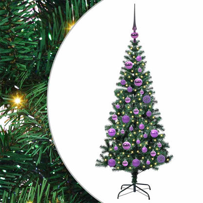 Artificial Pre-lit Christmas Tree Green 120 cm PVC and Metal