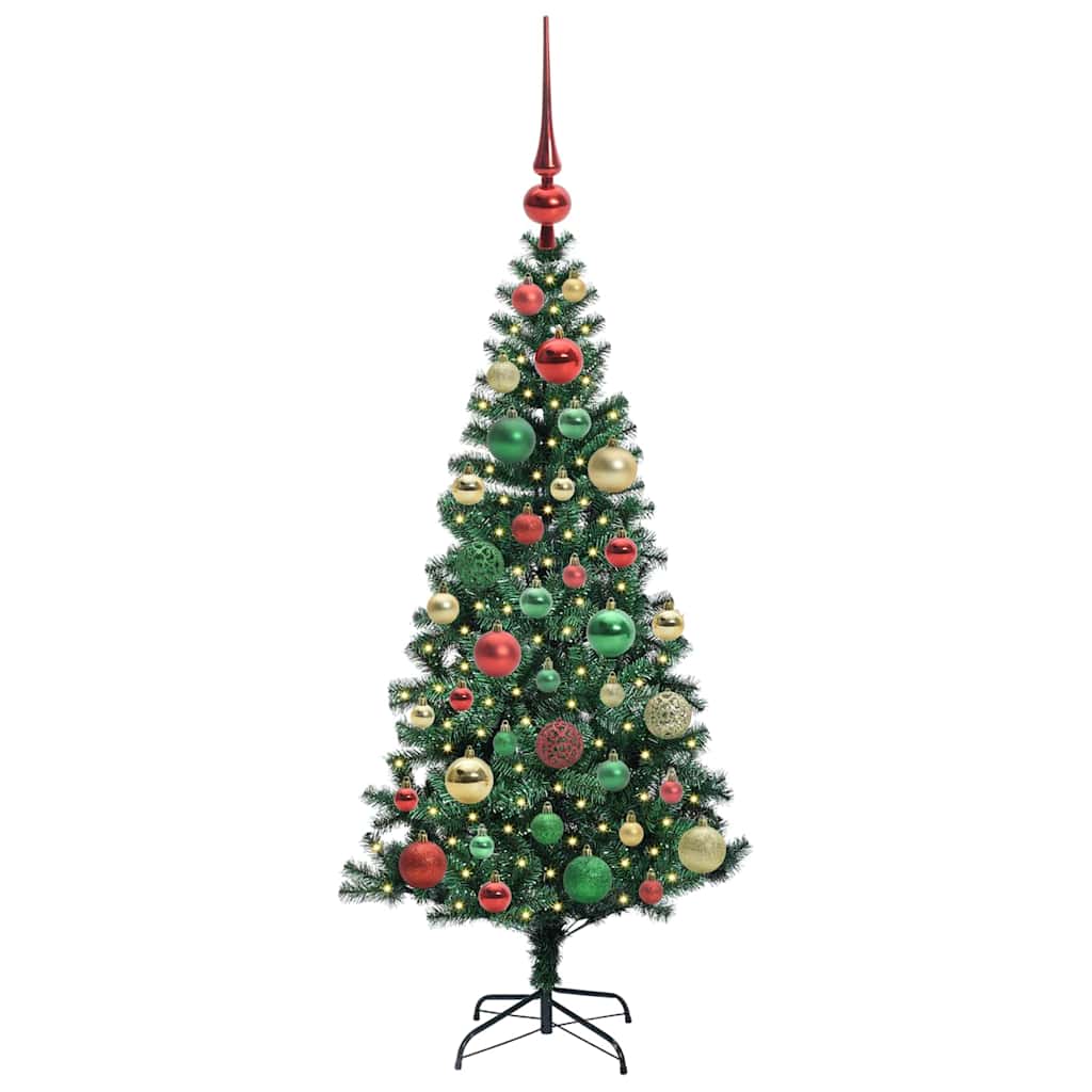 Artificial Pre-lit Christmas Tree Green 120 cm PVC and Metal