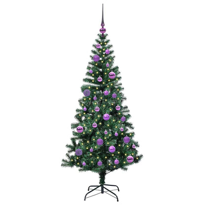 Artificial Pre-lit Christmas Tree Green 150 cm PVC and Metal