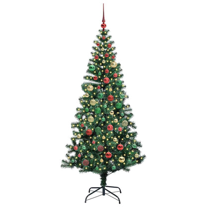 Artificial Pre-lit Christmas Tree Green 180 cm PVC and Metal