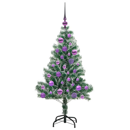 Artificial Christmas Tree Snow Flocked with LED Light 120 cm