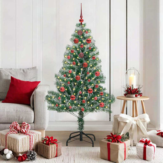 Artificial Christmas Tree Snow Flocked with LED Light 150 cm