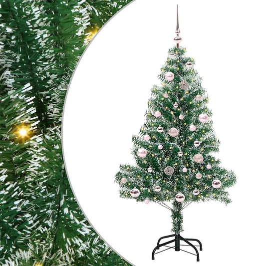 Artificial Christmas Tree Snow Flocked with LED Light 150 cm