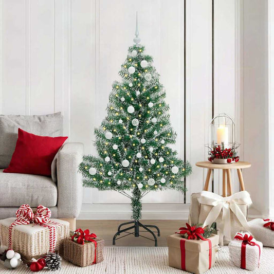 Artificial Christmas Tree Snow Flocked with LED Light 150 cm