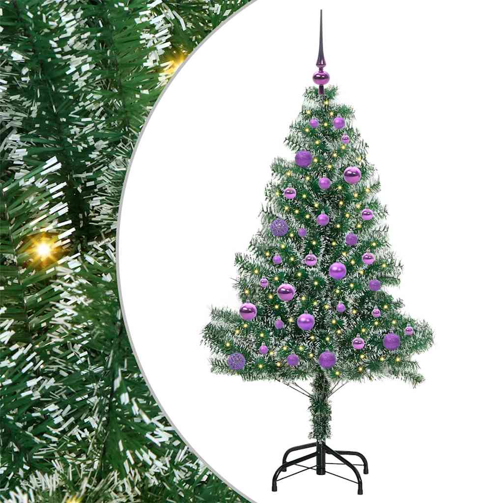 Artificial Christmas Tree Snow Flocked with LED Light 150 cm