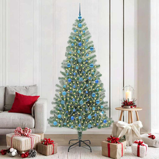 Artificial Christmas Tree Snow Flocked with LED Light 210 cm