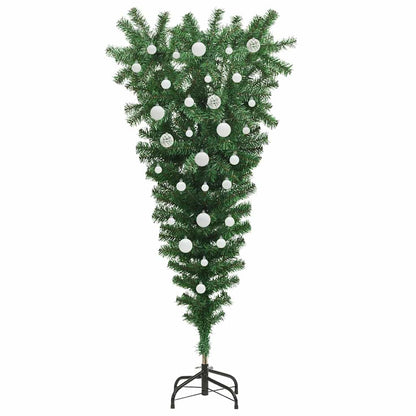 Upside-down Artificial Pre-lit Christmas Tree with Ball Set