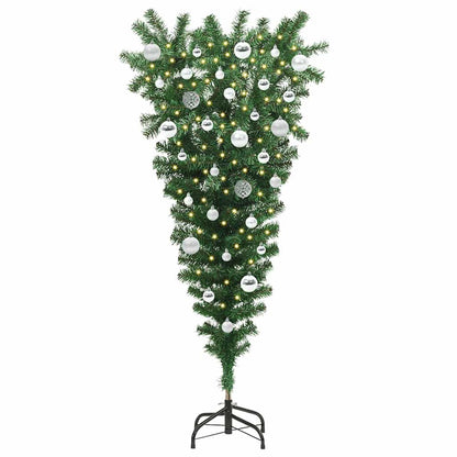 Upside-down Artificial Pre-lit Christmas Tree with Ball Set