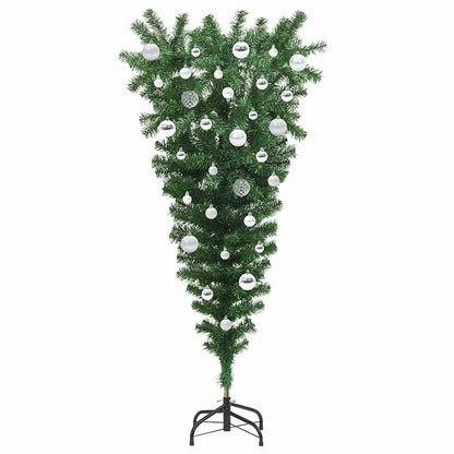 Upside-down Artificial Pre-lit Christmas Tree with Ball Set