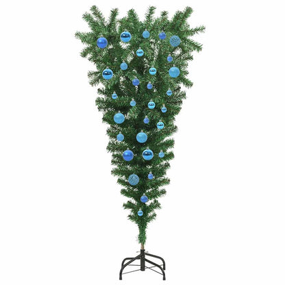 Upside-down Artificial Pre-lit Christmas Tree with Ball Set