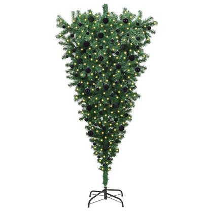 Upside-down Artificial Pre-lit Christmas Tree with Ball Set