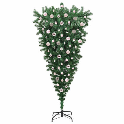 Upside-down Artificial Pre-lit Christmas Tree with Ball Set