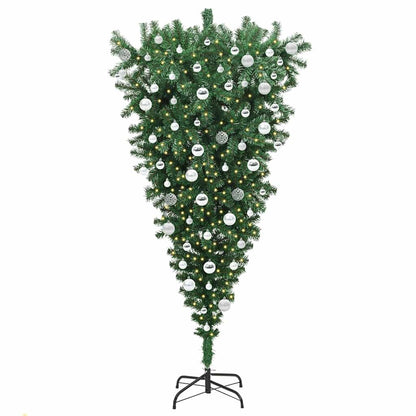 Upside-down Artificial Pre-lit Christmas Tree with Ball Set