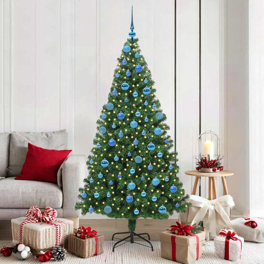 Upside-down Artificial Pre-lit Christmas Tree with Ball Set