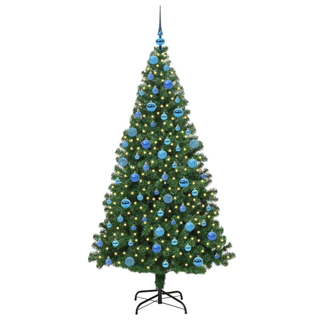Upside-down Artificial Pre-lit Christmas Tree with Ball Set